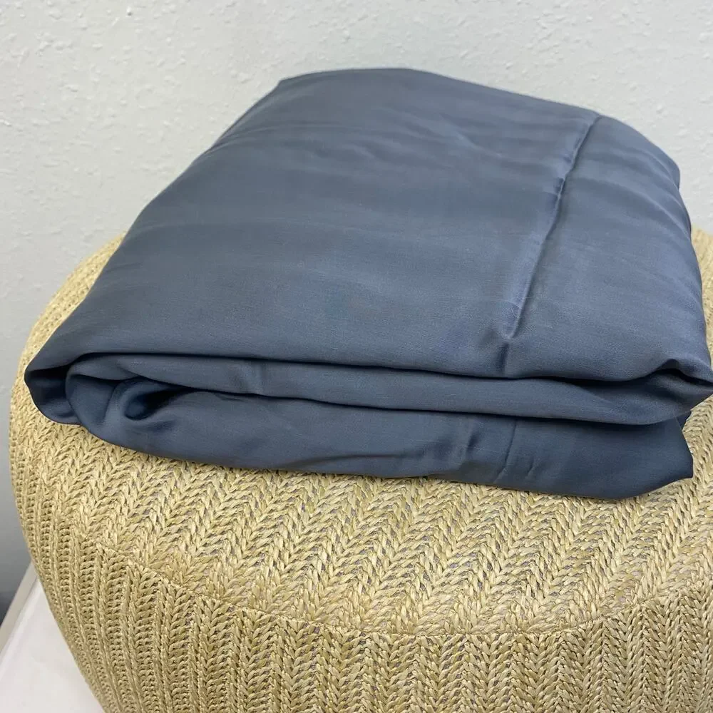 Loomii Cooling Eucalyptus Lyocell Duvet Cover, Steel Blue Gray, King, Zipper